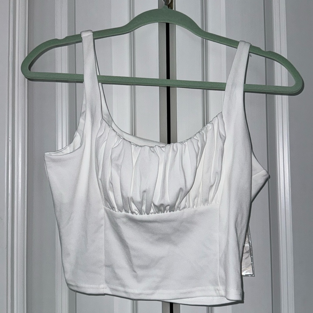 Cropped Going Out Top - White